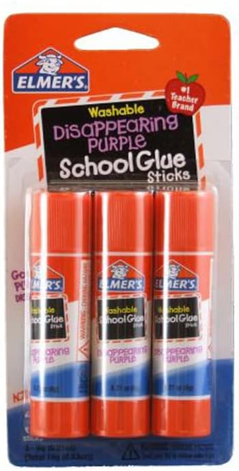 Училищните лепило на пръчки Elmer's застрашените лилав цвят, по 0,21 грама всяка, 2-3 опаковки (E520)
