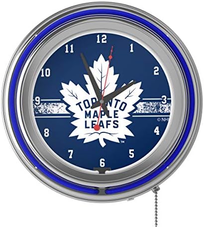 Неонови часовници с Хромирани Двойни Звена от НХЛ - Торонто Мейпъл Лийфс