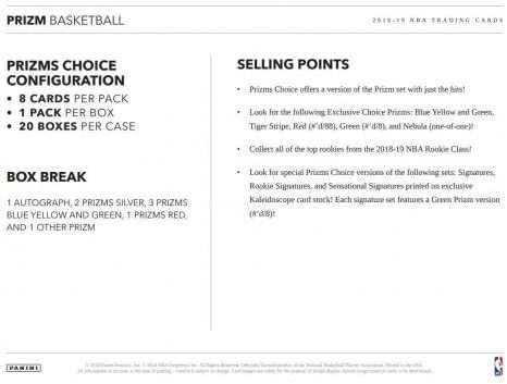 2019/20 Баскетболно Кутия За хоби Панини Prizm Choice - Восъчни Опаковки за Баскетбол