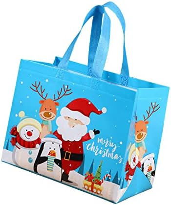 Коледни торбички тоут NEARTIME с дръжки многофункционални коледни торбички за опаковане на подаръци, Стоки за пазаруване, Вечерни украса за момичета (B, един размер)