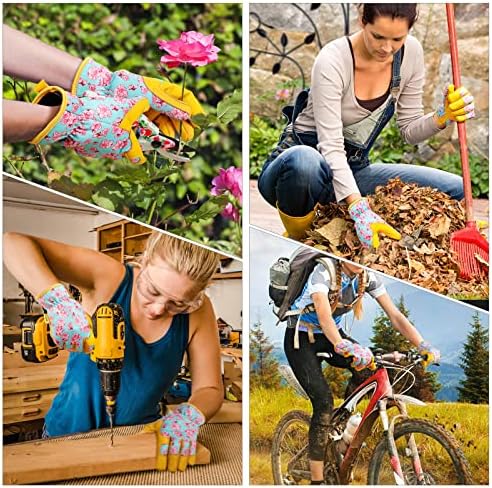 Ръкавици за Градинарство от Висококачествена кожа, за Жени, Градинарски Ръкавици, Работни Ръкавици от Телешка Кожа със защита