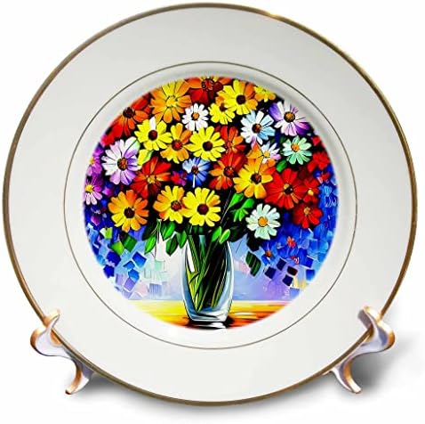 3. Поставете луксозен букет от ярки цветове на масата. Летни вечерни осветителни тела - чинии (cp-374975-1)
