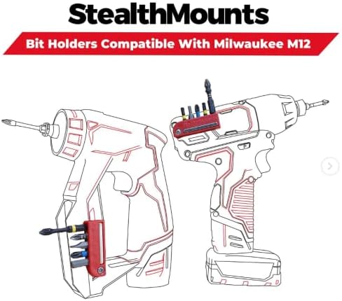 Магнитен държач за битове StealthMounts за Milwaukee M12 (2 опаковки)