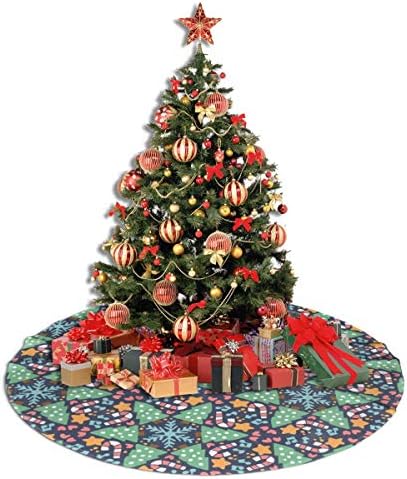 LVeShop Модели Коледни Стоки Пола за Коледно Луксозна Кръгла Подложка За вътрешна и Външна Употреба Селски Празнични Украси Коледна Елха（30/36/48 Три размера）
