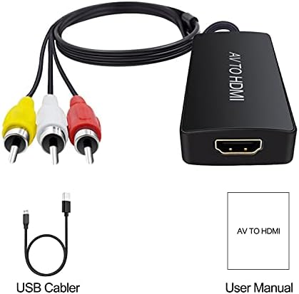 Конвертор Dingsun RCA в HDMI, Композитен Конвертор HDMI, AV Адаптер към HDMI (мъжки конвертор на AV и hdmi)
