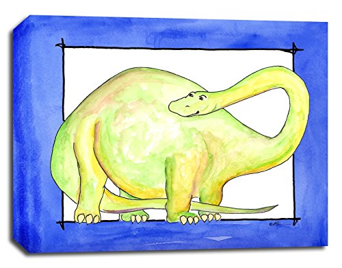 Срамежлив Човек - Зелен Динозавър - Платно с размери 8 х 10 см