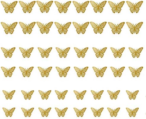 48шт 3D Пеперуда Стенен Декор Стикер Выдолбленная Подвижни Стенни Рисувана Украса САМ Летящ декорация за Стени Стикер за