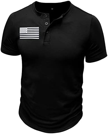 Летни Ризи Голям и Висок Размер, за Мъже, Мъжки Летни Блузи Копчета в чест на Деня на Независимостта, Празнични Мъжки