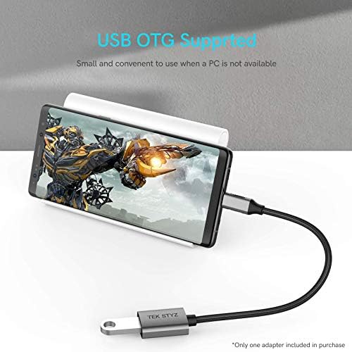 Адаптер Tek Styz USB-C USB 3.0 е обратно Съвместим с датчиците Samsung Galaxy A12 OTG Type-C/PD за мъже и USB 3.0