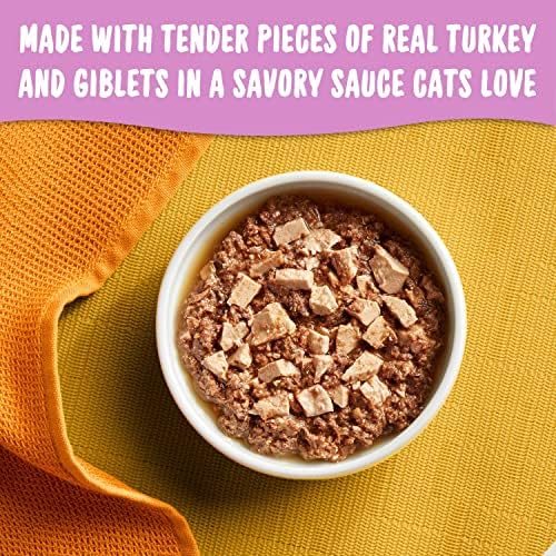 Мокра Храна за котки Meow Mix Tender Favorites с Пуешко и потрохами, 2,75 Грама (опаковка от 12 броя)