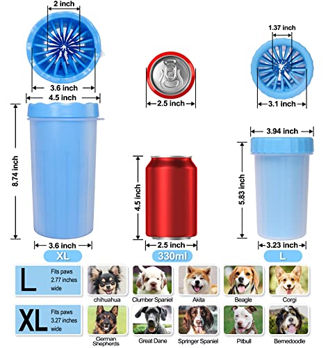 Средство за почистване на Лапите за кучета Големи Размери, Чаша за миене на Лапите на кучета, Преносими Силиконова Четка-Чистач 2 В 1 За Почистване на Лапите Кучета о