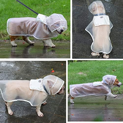 Дъждобран за кучета с качулка за малки до Средни Кучета, Непромокаемая яке-дъждобран за кучета, Облекло за дъжд за домашни