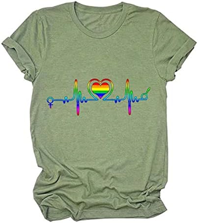 Есенно-Годишният Топ Тениска за Момичета, Памучен Тениска с къс ръкав Rainbow Graphic Фоайе, L5 L5