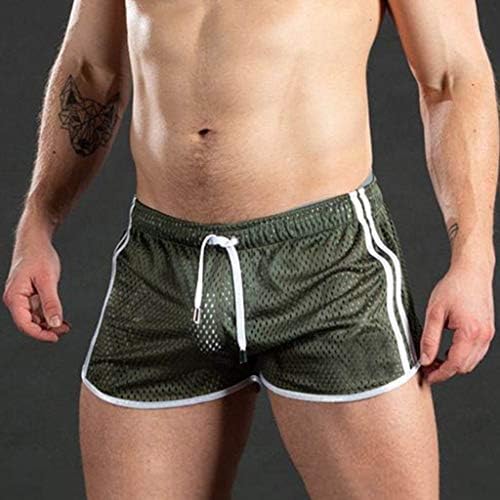 WENKOMG1 Мъжки Мрежести къси Панталони за гей с Прозрачни Странични ивици, Леки, бързо съхнещи Ежедневни Панталони с 3-Инчов Дъното