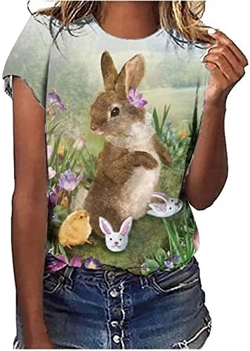 Великденски Ризи за Жени, Тениска с образа на Великденския Заек, Тениски с изображение на Заек, Празнична Риза с Великден Яйце,