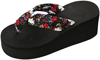 BLShaoJ /Дамски Чехли с флорални Принтом на платформа от пяна с памет ефект, Плажни Летните Модни Цветни Джапанки На Мека