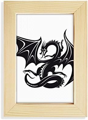 DIYthinker Dragon animaux Art Grain Outline Настолен Дисплей Фоторамка Картина Художествена Живопис 5x7 инча