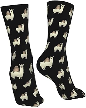 BBQT Чорапи от Лама За Езда с Ленивцем, Ежедневни Спортни Модни Чорапи, Чорапи Унисекс За Мъже И Жени