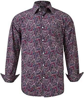 Мъжки ризи с петна Вратовръзки, Ризи с копчета Обичайните размери, Ризи, рокли, Бизнес Ежедневни Ризи с флорални