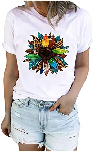 Модерна дамска тениска с кръгло деколте и принтом OVERMAL, свободна ежедневни тениска с къс ръкав