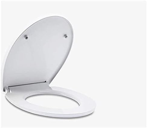 Капак на тоалетната чиния LIRUXUN - Седалка за тоалетна Не Удря, Лесно се Затваря, Бяла Пластмаса, Удължен Удобен