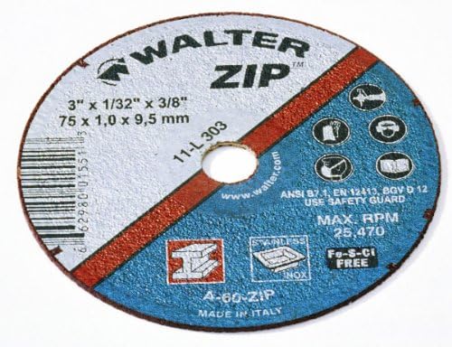 Преустановяване на колела Walter 11L231 2x1/4x5/16 ЦИП От стомана и неръждаема стомана, Без примеси Тип 1 Песъчинки,