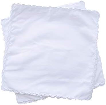 10 мл Бели Носни Кърпички Премиум 60-те години на Памучни Носни кърпички с назъбени ръбове 11 Инча