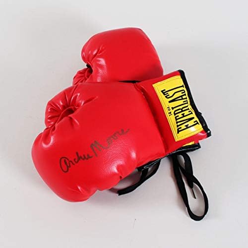 Боксови ръкавици с автограф от Арчи Мур – COA JSA - Боксови ръкавици С автограф