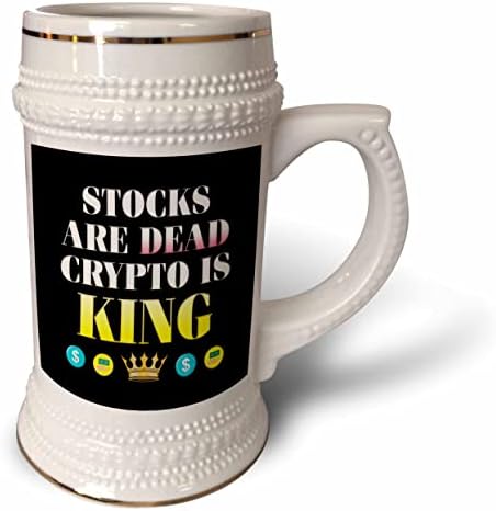 Триизмерно думи Stocks Are Dead Crypto Is King черно. - чаша за стейна на 22 унция (stn_354756_1)