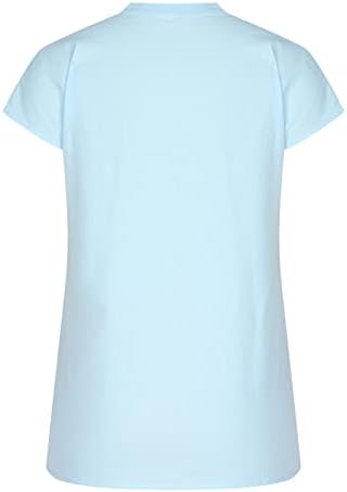 Дамска Лятна Есенна Тениска за Почивка, Дрехи с Къс Ръкав Y2K, Бельо Памучен Однотонная Блуза с V-образно