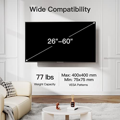 Монтиране на стена за телевизор Pipishell за повечето телевизори с диагонал 26-60 инча тегло до 77 килограма, Max VESA 400x400