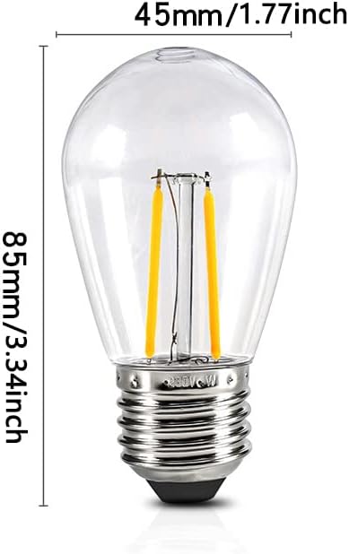 15 Опаковки Сменяеми led лампи S14 мощност от 2 W, Без регулиране на яркостта, 2700 К, Топло Бяла Водоустойчива