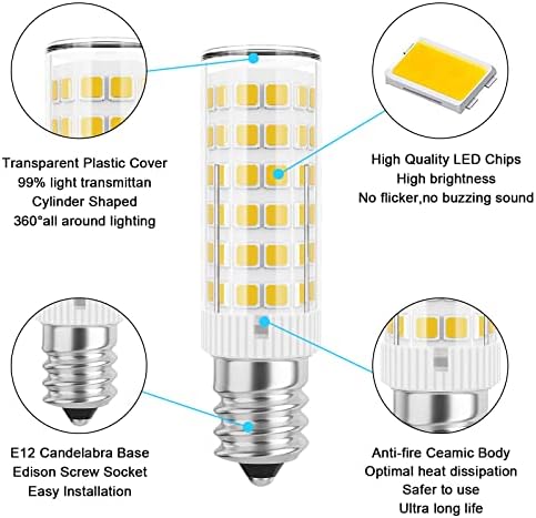 Преносими led лампи за sconces свещ E12 мощност 60 W C7, Топъл Бял 3000 До, Крушки за Полилеи T6 E12, Таван лампа