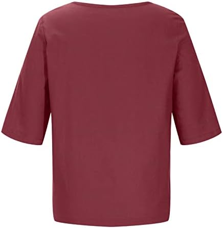 Тениски Оверсайз за Жени, Риза с 3/4 ръкав, Дамски Ежедневни Свободни Рокли-ризи с кръгло деколте, Летни Блузи 2023