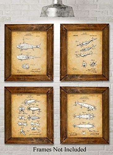 Оригинални риболовни примамки с патентованными щампи - Комплект от четири снимки (8x10) без рамки - ще се Превърне в чудесен