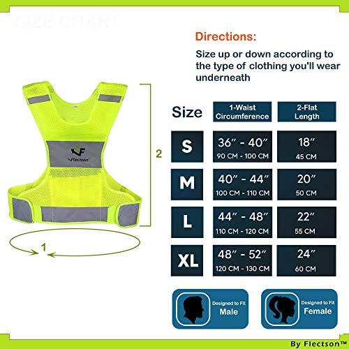 Отразяваща жилетка за бягане - Жълта жилетка за сигурност с висока видимост на 360 ° с Регулируема страничен цип и