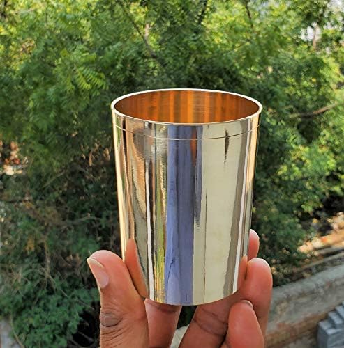 Бронз чаша Kansa ръчно изработени, 1 Бр., 200 мл, Златен От Indian Collectible