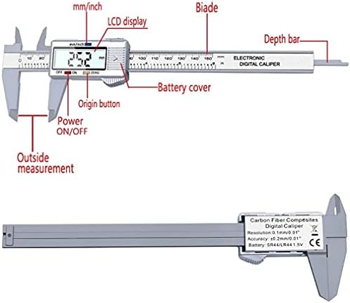 QUUL 0-150 мм Цифров Метален Штангенциркуль Електронни Точни calipers Инструмент Микрометрическая Гама Пластмасови Измервателни