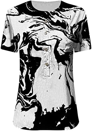 Лятна Есенна Блуза-Риза за дами 2023, Модни Дрехи с Къс Ръкав и кръгло деколте, копчета, Риза за Късна закуска, AW AW