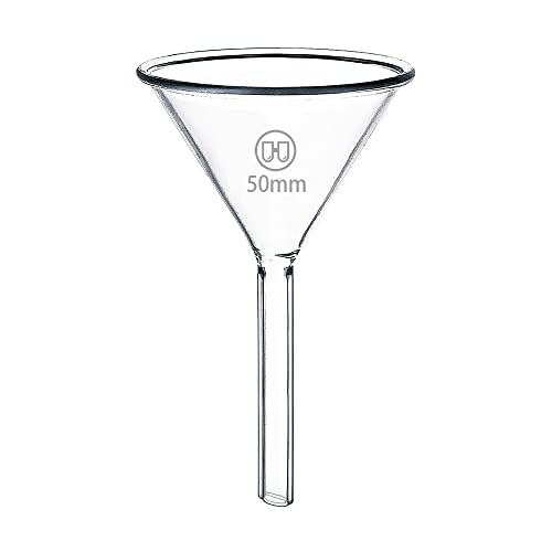 стъклена Фуния с къс стълб на 50 мм 3,3 Фуния Borosilicate стъкло за Научни лаборатории и домашно приготвени ястия, HUAOU,