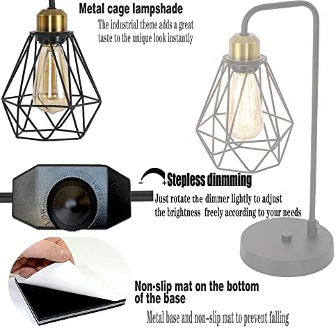 Индустриална Настолна лампа HammerHouse, Реколта Настолна лампа с функция за регулиране на яркостта на Лампата на прикроватной