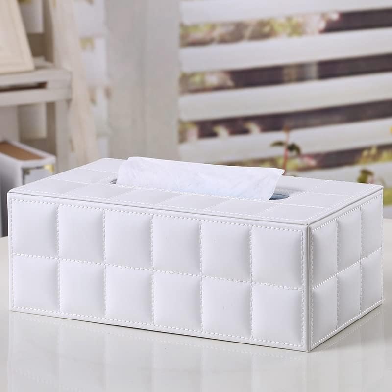 SDFGH Домашна Кожена Клетчатая кутия за салфетки от изкуствена кожа, хартиена кутия за съхранение на хотелски кърпички