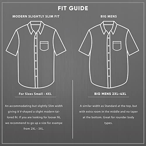Visive Мъжки Ризи с къс ръкав и принтом копчета - Над 45 Нови Щампи, Размери S - 4XL
