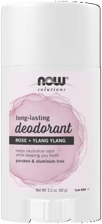 NOW Решения, Устойчив Дезодорант-стик с аромат на роза и иланг-иланг, неутрализира неприятната миризма и запазва свежестта,