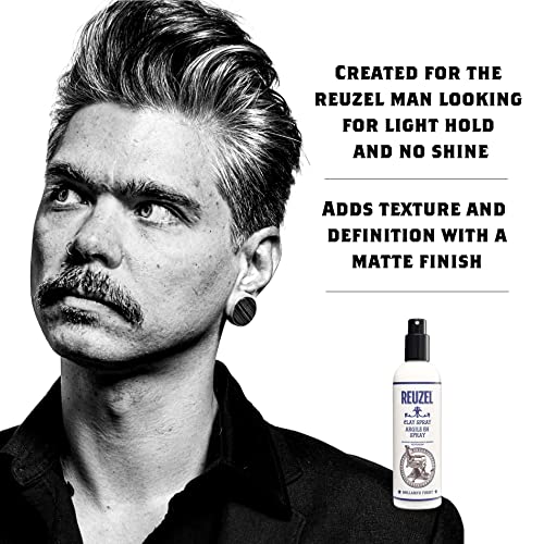 Лак за коса Reuzel Clay за мъже - Без ароматизатори - Помага да се контролира къдрите - Придава текстура и яснота