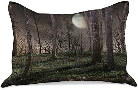 Калъфка за възглавница от готически Вязаного юрган с ефект на Лунната светлина, Тъмна Нощ в гората с Ужасна теми на