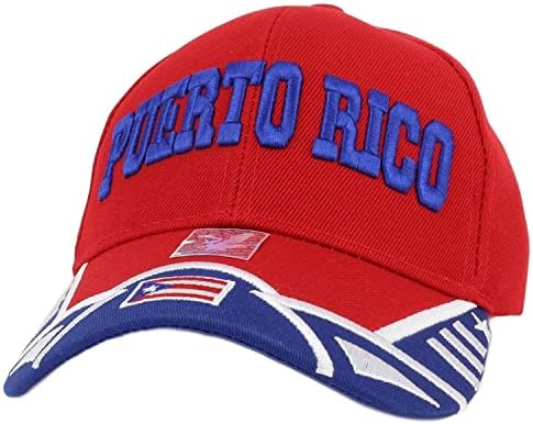 Моден Магазин за Дрехи, Пуерто-Рико, Бейзболна Шапка с 3D Бродирани Структуриран Флага и Бил