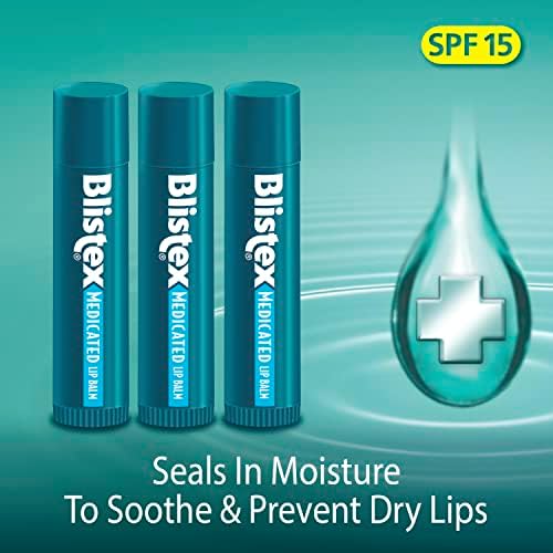 Лечебен балсам за устни Blistex, 0,15 грама, опаковка от 3 броя – Предпазва от сухота и обветривание, защита от слънцето