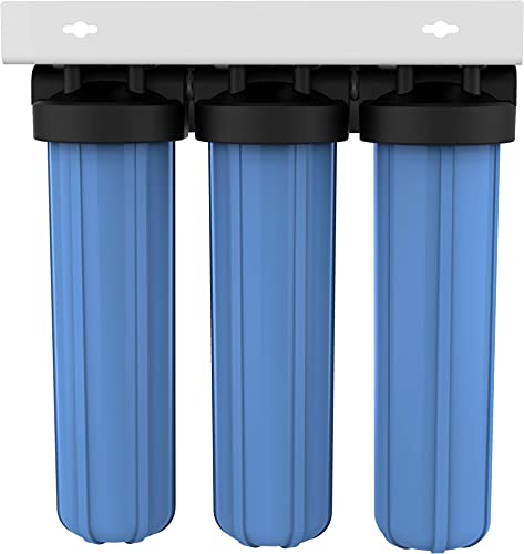 Pentair Pentek Big Blue 3-степенна система за филтриране, за цялата къща - утайка, технически директор и хлорамин - Корпус,