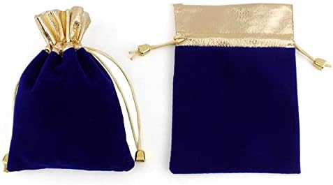 KIPETTO, 25 бр., меки кадифени торбички с завязками за бижута, сватбени пакети за бонбони, на 4.7 x 6,3, синьо